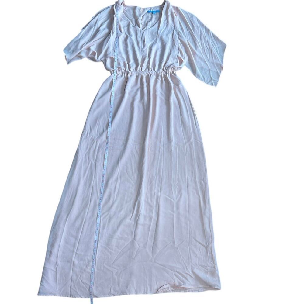 Antonio Melani Blush Pink Maxi Dress V-Neck Flutter Sleeve Cinched Waist Sz 4 - Picture 6 of 10